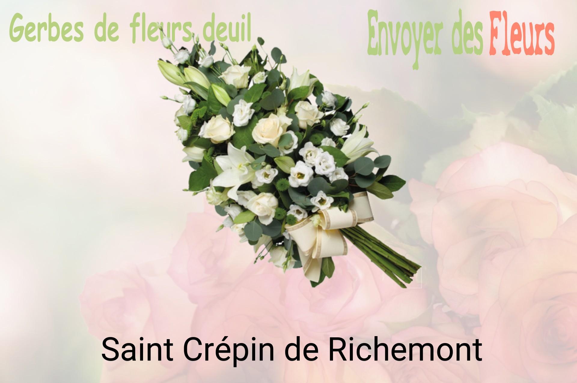 Gerbe de fleurs de deuil livrée à Saint-Crépin-de-Richemont
